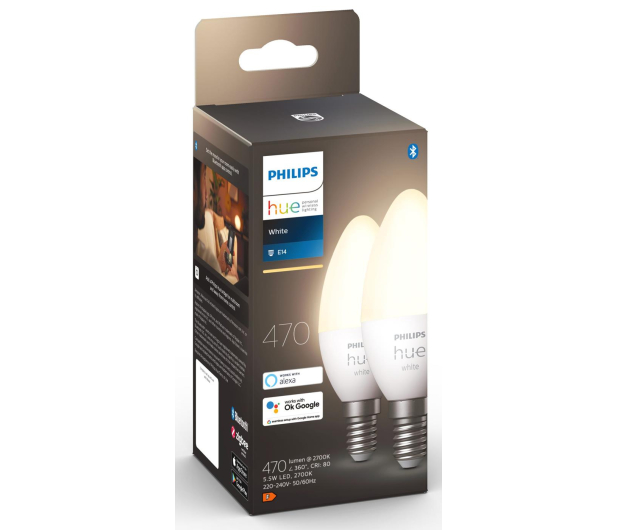 Philips Hue White Inteligentna Żarówka świeczka 2xE14 - 709749 - zdjęcie 4